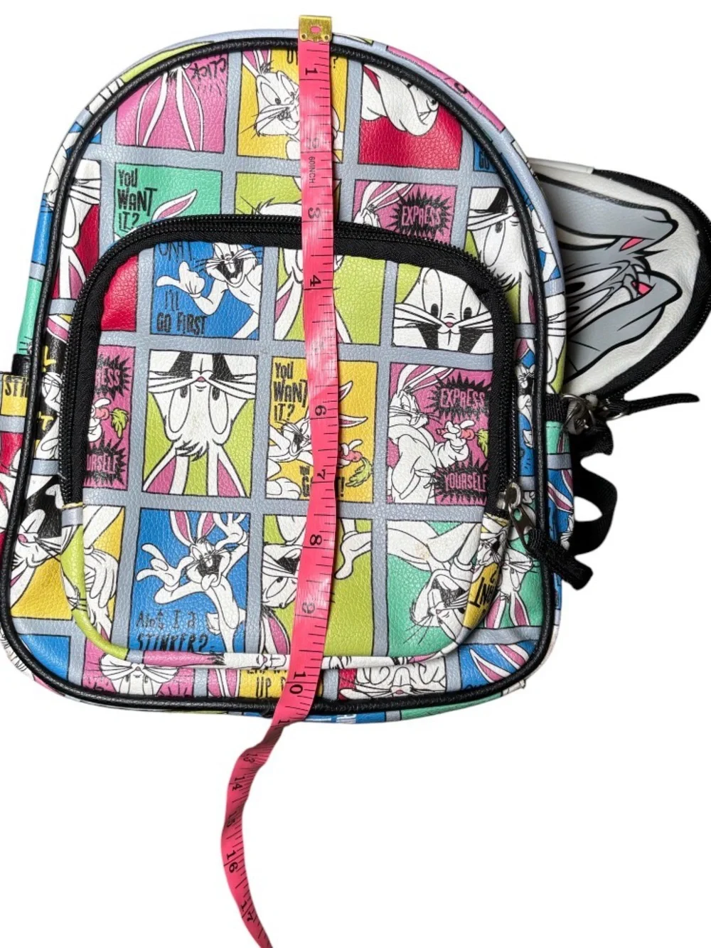 Warner Bros. Multicolor Cartoon Patchwork Mini Backpack with Bunny Coin Pouch